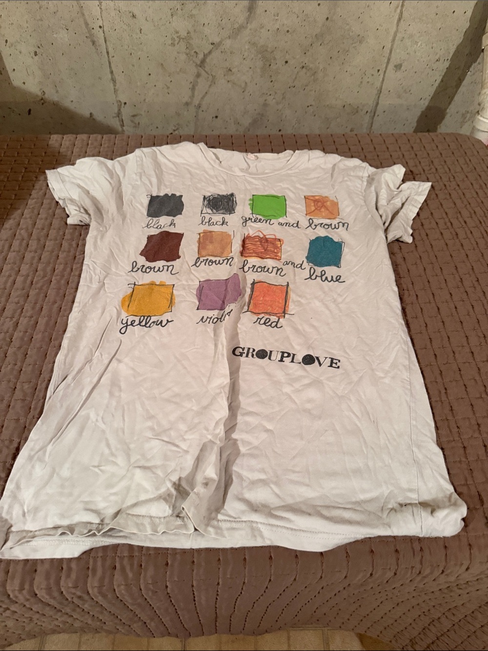 Kids Graphic Tee in White with Color Blocks